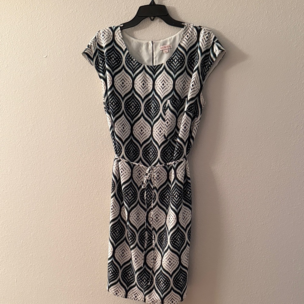 Merona Black and White Geometric Mini Dress
